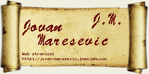 Jovan Marešević vizit kartica